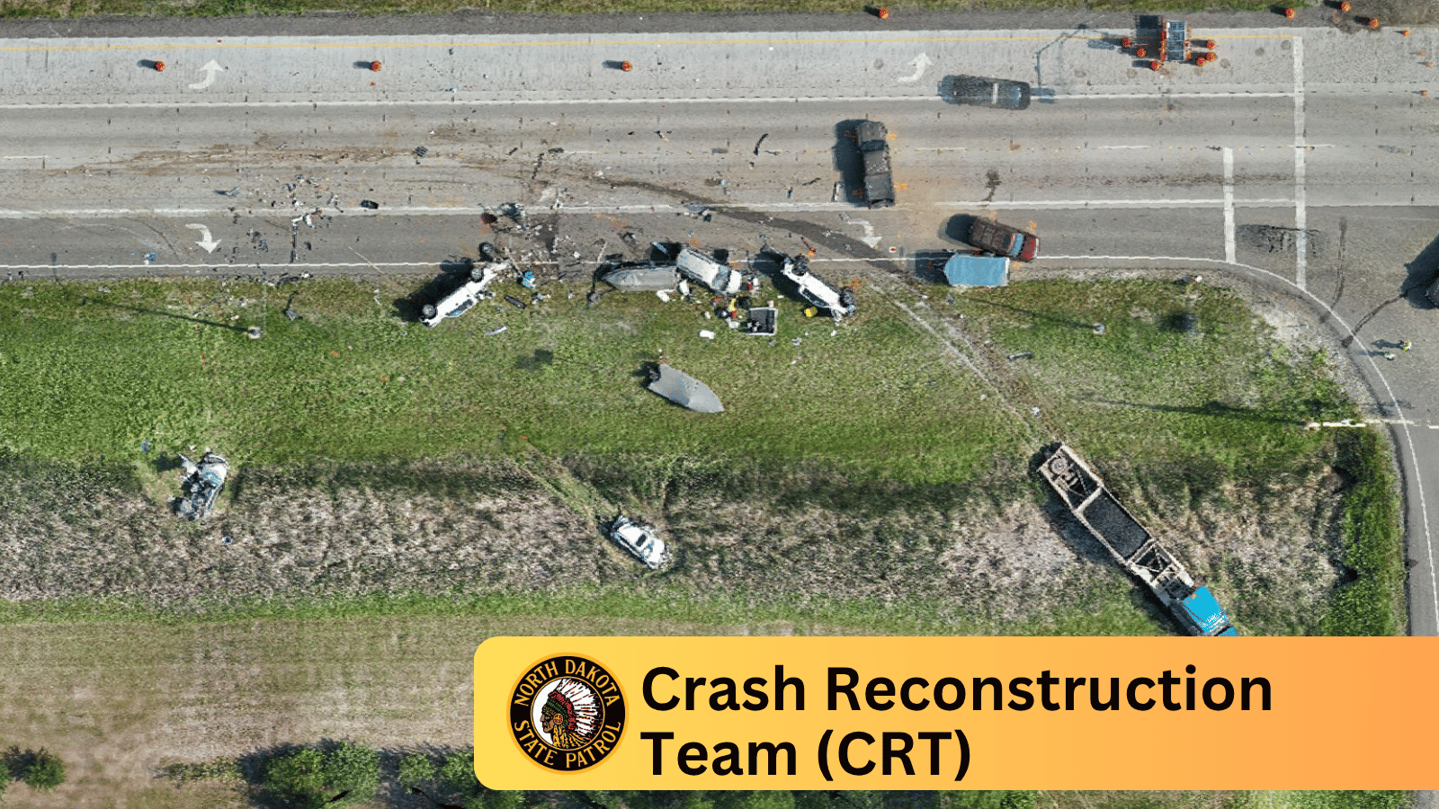 Drone view of a crash scene